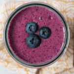 Blueberry smoothie top view